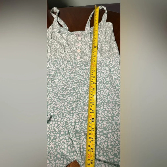 Faithfull the Brand River Seafoam Floral Print Culotte Jumpsuit Cottage Sz XS 2 - Picture 6 of 14